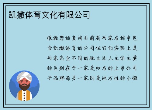 凯撒体育文化有限公司